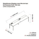 Ver imagem 3 de Estação de Trabalho Mesa Plataforma Escritório para 2 Pessoas com Caixa de Tomada PSC