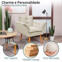 Ver imagem 2 de Kit 2 Poltronas Decorativa Confortável para Sala Quarto Recepção Escritório Manicure Alice Tecido Bo