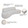 Sofá Curvo 130cm 2 Lugares e 2 Poltronas Orgânico Escritório Recepção Sala Amsterdã Linho Cinza Clar - 5