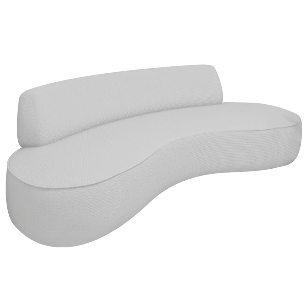 Sofá Curvo 130cm 2 Lugares e 2 Poltronas Orgânico Escritório Recepção Sala Amsterdã Linho Cinza Clar - 8