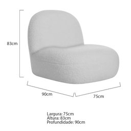 Sofá Curvo 130cm 2 Lugares e 2 Poltronas Orgânico Escritório Recepção Sala Amsterdã Linho Cinza Clar - 3