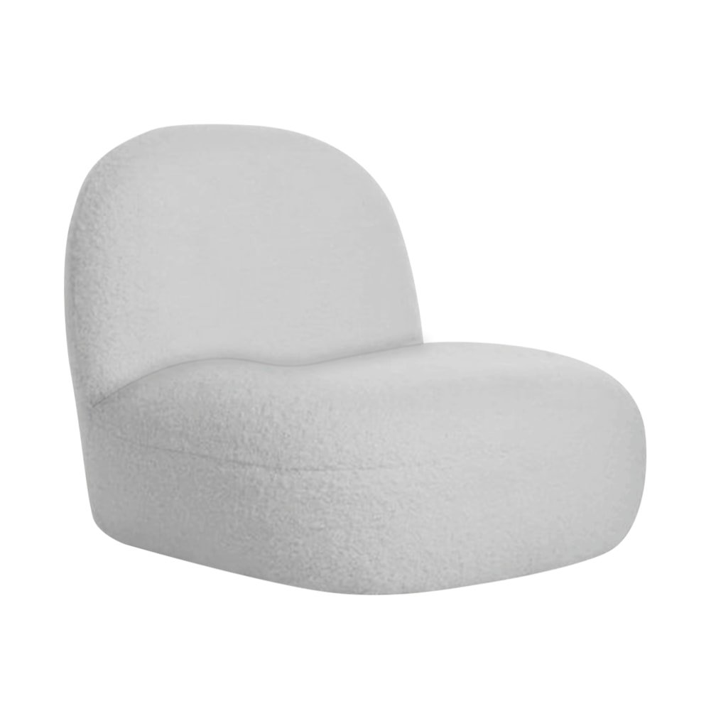 Sofá Curvo 130cm 2 Lugares e 2 Poltronas Orgânico Escritório Recepção Sala Amsterdã Linho Cinza Clar - 7