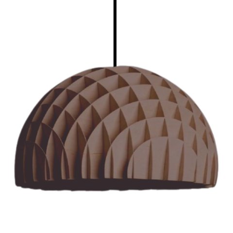 Luminária Teto tipo Pendente COLMÉIA MDF - Completa - Cor: Marrom