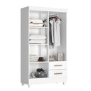 Ver imagem 3 de Roupeiro 1 Metro 30464 Lite 4 Portas 2 Gavetas - Branco Móveis Leão