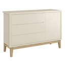 Ver imagem 2 de Cômoda Infantil Classic 1 Porta e 3 Gavetas Areia Fosco com Pés Madeira Natural - Reller Móveis