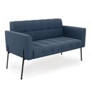 Ver imagem 1 de Sofá Namoradeira 2 Lugares Pé de Ferro Preto Elisa Suede D03 - D'Rossi Azul Marinho