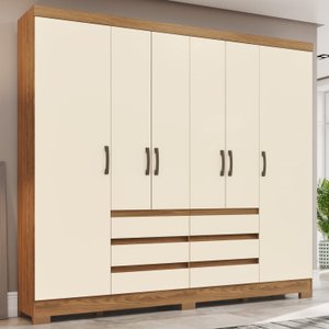 Guarda Roupa Casal 6 Portas 6 Gavetas B355 Briz
