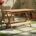 Ver imagem 1 de Mesa Dobrável 120x70cm em Madeira Maciça com Verniz Marrom