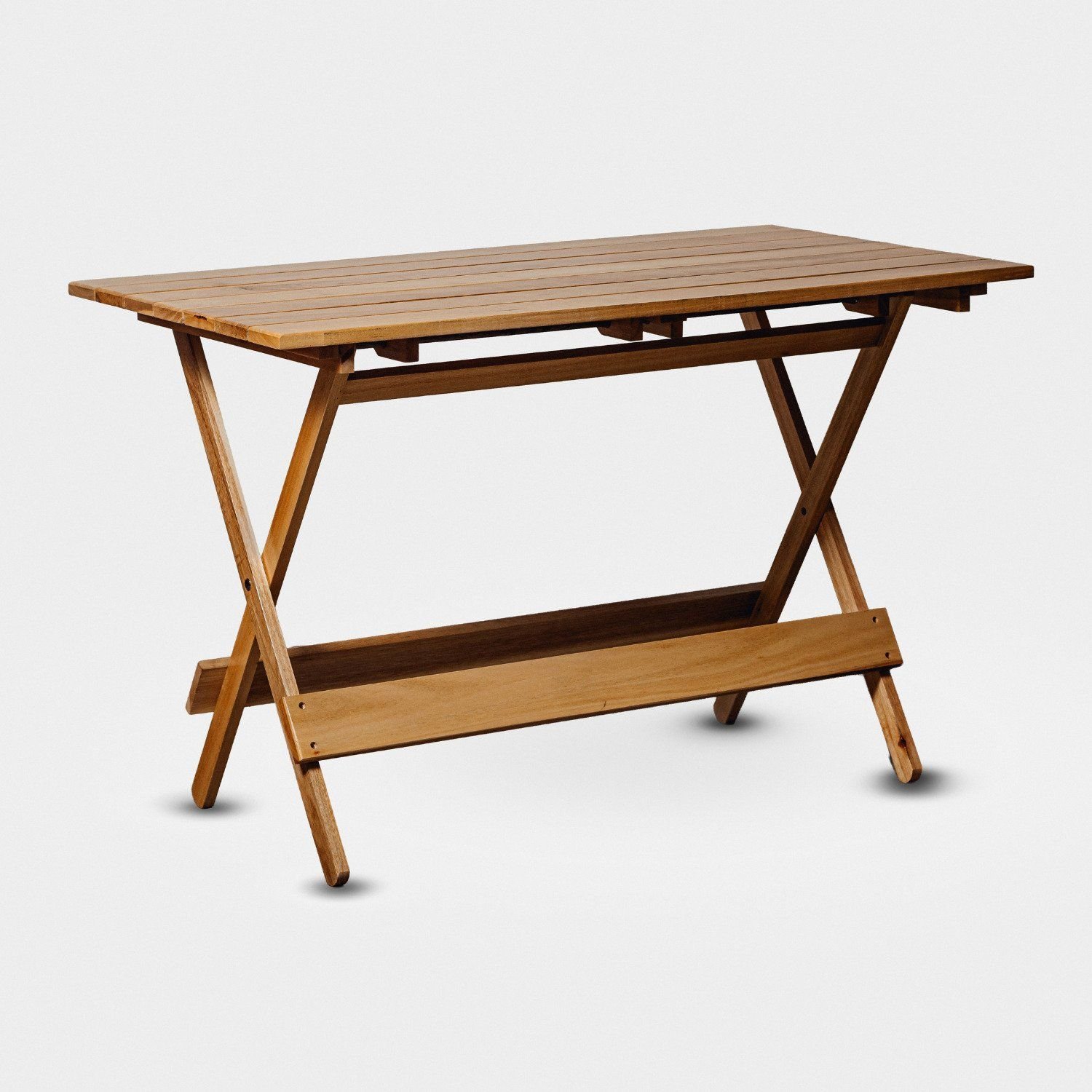 Mesa Dobrável 120x70cm em Madeira Maciça com Verniz | MadeiraMadeira