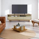 Ver imagem 1 de Conjunto Selene Opala C/ Mesa de Centro Frizz Cumaru/opala
