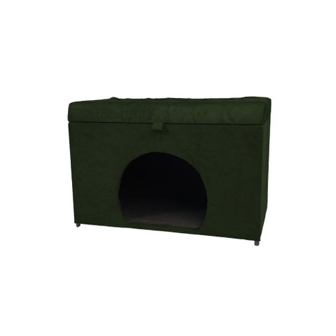 Puff Pet Baú Estofado para Cachorro e Gato - Verde