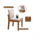 Ver imagem 5 de Conjunto Sala de Jantar Mesa Nuance 135cm Quadrada Tampo Vidro/MDP com 6 Cadeiras Mônaco Yescasa Marrom/Castanho Cinamomo/Creme/Off White