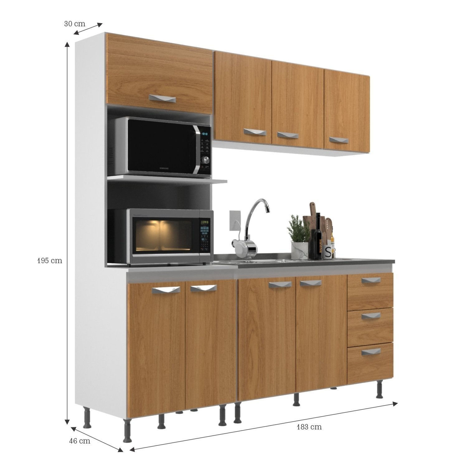 Cozinha Modulada 3 Peças Ipanema Branco/cinnamomo - 4