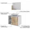 Ver imagem 4 de Armário de Banheiro com Cuba e Espelho 1 Porta 2 Prateleiras Branco Chess/Carvalho 13689 - Compace