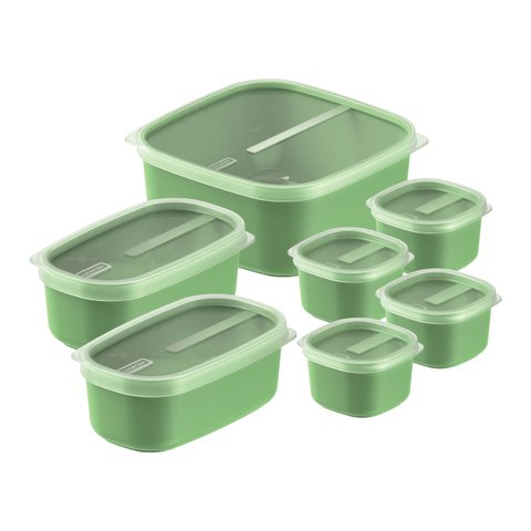 Jogo de Potes Tramontina Mixcolor em Polipropileno Verde Sálvia 7 Peças