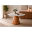 Ver imagem 3 de Conjunto Sala de Jantar 4 Lugares Conne Mesa Redonda 1,2m e 4 Cadeiras Madeira Maciça Móveis Mundial