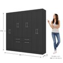 Ver imagem 4 de Guarda Roupa Casal 8 Portas 2 Gavetas 2 Basculante Rubi Yescasa Preto