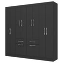 Ver imagem 3 de Guarda Roupa Casal 8 Portas 2 Gavetas 2 Basculante Rubi Yescasa Preto