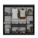 Ver imagem 2 de Guarda Roupa Casal 8 Portas 2 Gavetas 2 Basculante Rubi Yescasa Preto