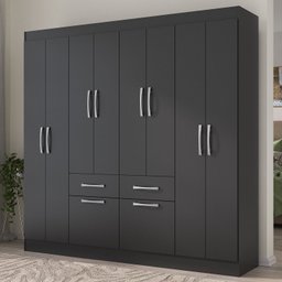 Guarda-roupa Casal 8 Portas 2 Gavetas 2 Basculante Rubi Yescasa - 1
