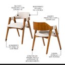 Ver imagem 4 de Kit 2 Cadeiras Lua Estofada Madeira Maciça Imbuia Linho Bege L60 Rmi