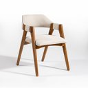 Ver imagem 2 de Kit 2 Cadeiras Lua Estofada Madeira Maciça Imbuia Linho Bege L60 Rmi