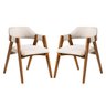 Kit 2 Cadeiras Lua Estofada Madeira Maciça Imbuia Linho Bege L60 Rmi - 1