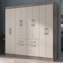 Ver imagem 1 de Guarda-roupa Casal 8 Portas 2 Gavetas 2 Basculante Rubi Yescasa
