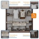 Ver imagem 5 de Guarda-roupa Casal 8 Portas 2 Gavetas 2 Basculante Rubi Yescasa