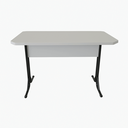 Ver imagem 2 de Mesa Escrivaninha Office ou Lanchonete Tampo Grosso Industrial 1,36m Cinza