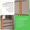 Ver imagem 7 de Cozinha Compacta Modulada 4 Peças 5 Portas 2 Gavetas Pérola Bege/Cinamomo/Off White