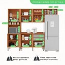 Ver imagem 6 de Cozinha Compacta Modulada 4 Peças 5 Portas 2 Gavetas Pérola Bege/Cinamomo/Off White