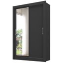 Ver imagem 3 de Guarda-Roupa Solteiro 2 Portas com Espelho Ágata Yescasa Preto