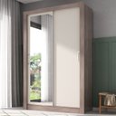 Ver imagem 1 de Guarda-roupa Solteiro 2 Portas com Espelho Ágata Yescasa