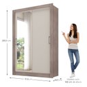 Ver imagem 4 de Guarda-roupa Solteiro 2 Portas com Espelho Ágata Yescasa