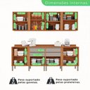 Ver imagem 6 de Cozinha Compacta Modulada 4 Peças 8 Portas 4 Gavetas Pérola Bege/Cinamomo/Off White