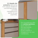Ver imagem 7 de Cozinha Compacta Modulada 4 Peças 8 Portas 4 Gavetas Pérola Bege/Cinamomo/Off White