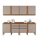 Ver imagem 2 de Cozinha Compacta Modulada 4 Peças 8 Portas 4 Gavetas Pérola Bege/Cinamomo/Off White
