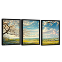 Ver imagem 3 de Quadro Decorativo Trio Paisagem Branca 3 Peças