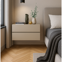 Ver imagem 1 de Kit Mesa de Cabeceira Suspensa para Parede Moderna para Quarto Casal Off White