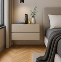 Ver imagem 1 de Kit Mesa de Cabeceira Suspensa para Parede Moderna para Quarto Casal Off White