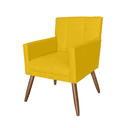 Ver imagem 2 de Jogo 2 Poltronas Estofadas Para Quarto Closet Onix Suede Amarelo - LM DECOR