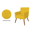 Ver imagem 3 de Jogo 2 Poltronas Estofadas Para Quarto Closet Onix Suede Amarelo - LM DECOR