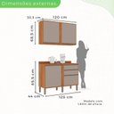 Ver imagem 4 de Cozinha 2 Peças 4 Portas 2 Gavetas Pérola Bege/Cinamomo/Off White