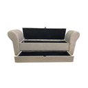 Ver imagem 3 de Recamier Puff Baú Sapateira com Braços e Gaveta 1,38 cm para Cama Box Padrão - Bege Escuro