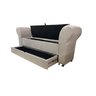 RECAMIER PUFF BAÚ SAPATEIRA COM BRAÇOS E GAVETA 1,38 CM PARA CAMA BOX PADRÃO - BEGE ESCURO - 1