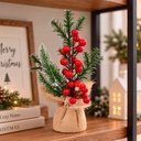 Ver imagem 2 de Arranjo Mesa Natal Galhos Artificial Enfeite Decoração 29cm
