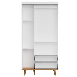 Cômoda Infantil com Guarda Roupa 3 Portas Duda Branco Acetinado Bétula - Carolina - 7