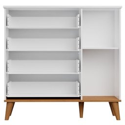 Cômoda Infantil com Guarda Roupa 3 Portas Duda Branco Acetinado Bétula - Carolina - 4