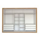 Ver imagem 5 de Guarda-roupa Casal Aura 6 Portas 6 Gavetas com Espelho Cinamomo-off White - Panorama Móveis
